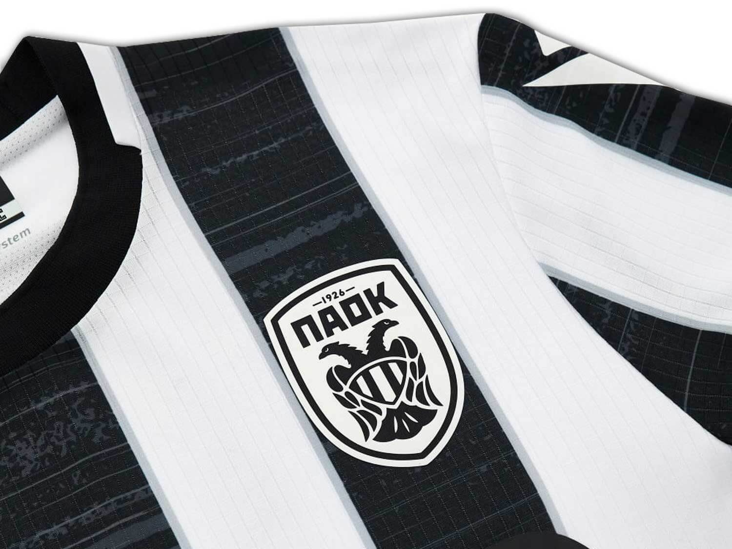 Macron PAOK FC 2023 - 24 Authentic Home Jersey - Black/White