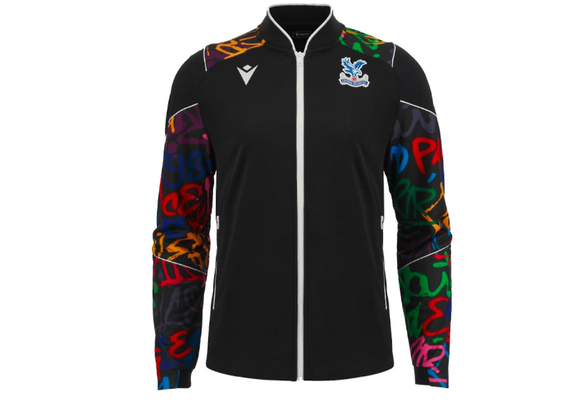 Macron Crystal Palace 2023 - 24 Authentic Walkout Anthem Jacket -Black/Graffitti