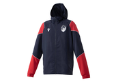 Macron Red Star Belgrade 2023 - 24 Authentic Hooded Anthem Jacket -Midnight Navy/Red