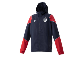Macron Red Star Belgrade 2023 - 24 Authentic Hooded Anthem Jacket -Midnight Navy/Red