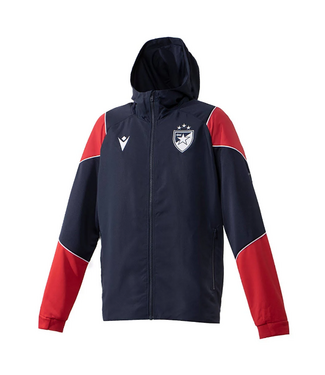 Macron Macron Red Star Belgrade 2023 - 24 Authentic Hooded Anthem Jacket -Midnight Navy/Red