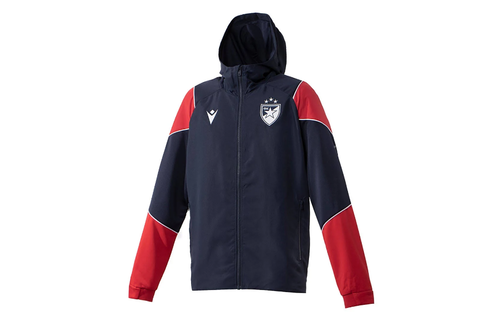 Macron Red Star Belgrade 2023 - 24 Authentic Hooded Anthem Jacket -Midnight Navy/Red