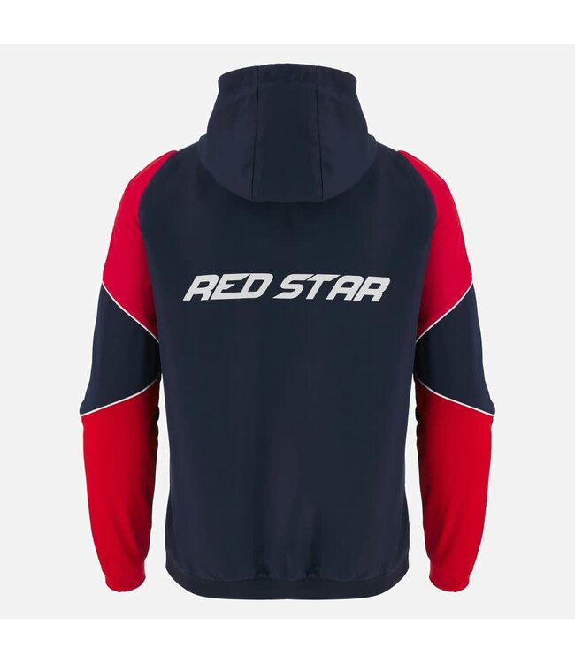 Macron Macron Red Star Belgrade 2023 - 24 Authentic Hooded Anthem Jacket -Midnight Navy/Red