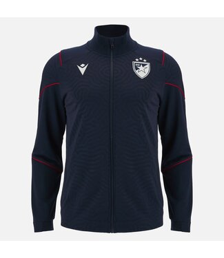 Macron Macron Red Star Belgrade 2023 - 24 Travel Player Full Zip Top -Navy Blue/White