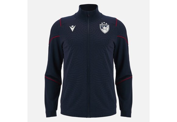Macron Red Star Belgrade 2023 - 24 Travel Player Full Zip Top -Navy Blue/White