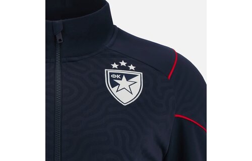 Macron Red Star Belgrade 2023 - 24 Travel Player Full Zip Top -Navy Blue/White