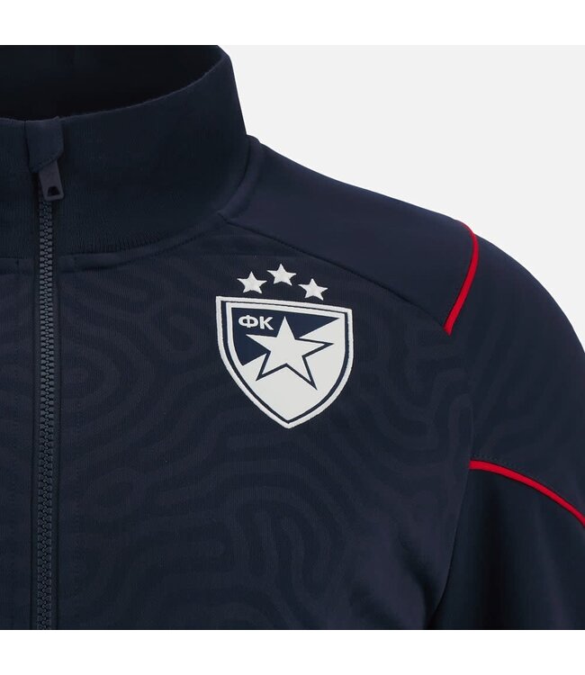 Macron Macron Red Star Belgrade 2023 - 24 Travel Player Full Zip Top -Navy Blue/White