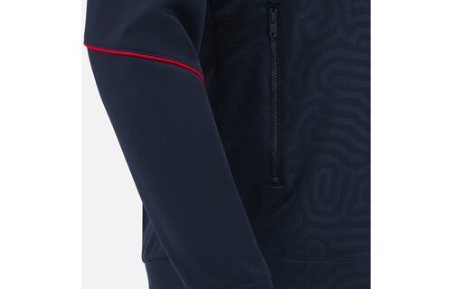 Macron Red Star Belgrade 2023 - 24 Travel Player Full Zip Top -Navy Blue/White