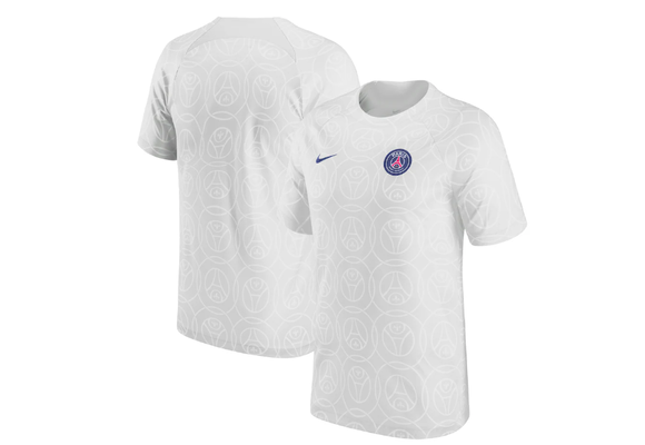 Nike PSG  Paris Saint German 2022 - 23 Strike DriFit Prematch Training Jersey - Aura/Navy Blue