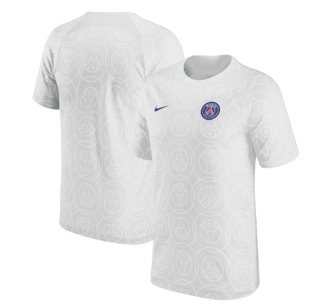 Nike PSG  Paris Saint German 2022 - 23 Strike DriFit Prematch Training Jersey - Aura/Navy Blue