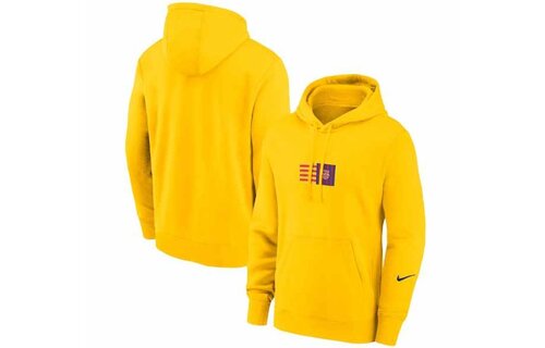 Nike Barcelona 2022 -23 Club Pullover Hoodie - Yellow/Deep Royal