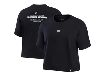 Nike Womens United States USA WC World Cup 2022 Voice Tee Shirt- Black