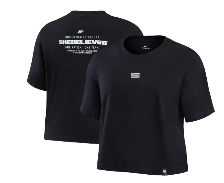 Nike Womens United States USA WC World Cup 2022 Voice Tee Shirt- Black