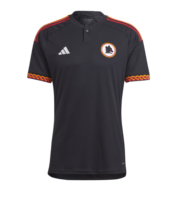 adidas 2023-24 AS Roma Third Jersey - Black