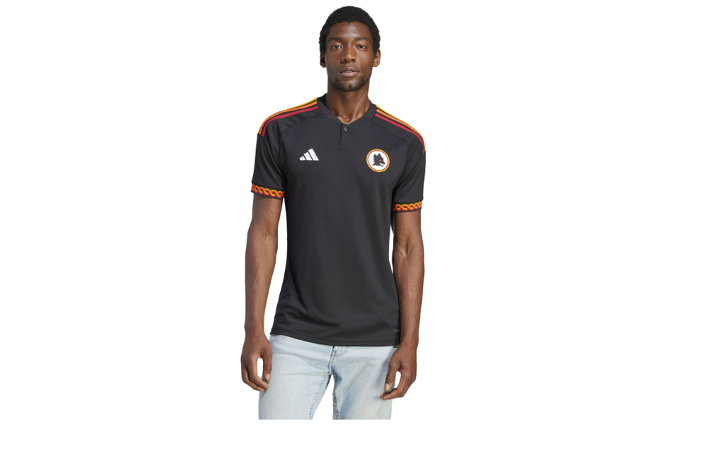 adidas 2023-24 AS Roma Third Jersey - Black