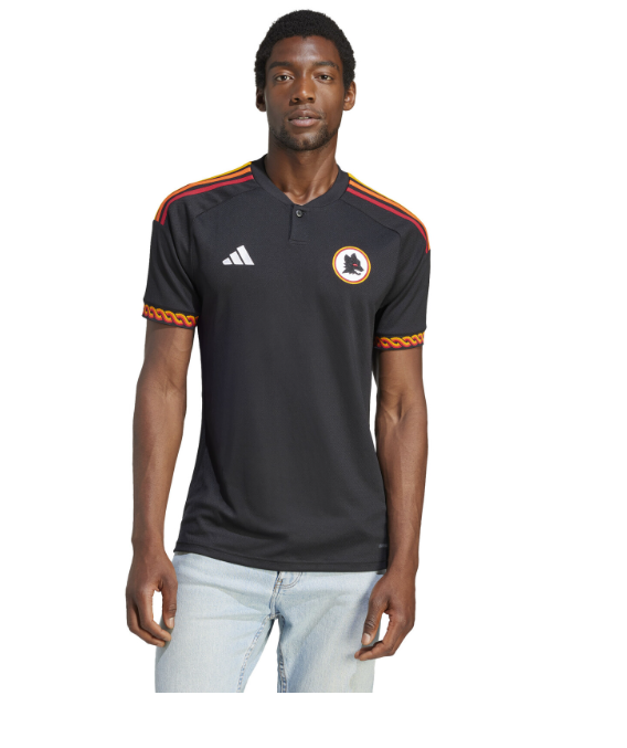 adidas 2023-24 AS Roma Third Jersey - Black