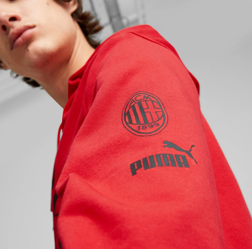 Puma AC Milan 2023 - 24  Core Hoodie - Red/Black