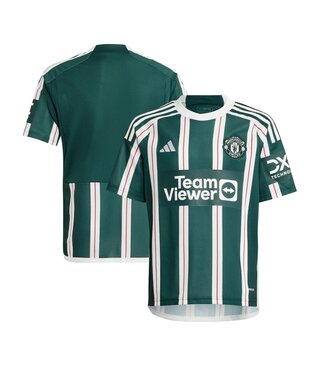 adidas adidas Youth Manchester United 2023-24 Away Jersey - Green Night/White/Active Maroon