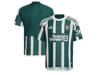 adidas Youth Manchester United 2023-24 Away Jersey - Green Night/White/Active Maroon