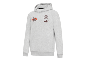 Puma Manchester City 2023 - 24  ftbl Core Hoodie - Grey/Maroon