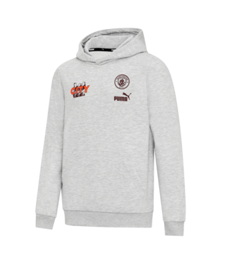 Puma Puma Manchester City 2023 - 24  ftbl Core Hoodie - Grey/Maroon