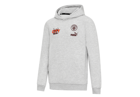 Puma Manchester City 2023 - 24  ftbl Core Hoodie - Grey/Maroon