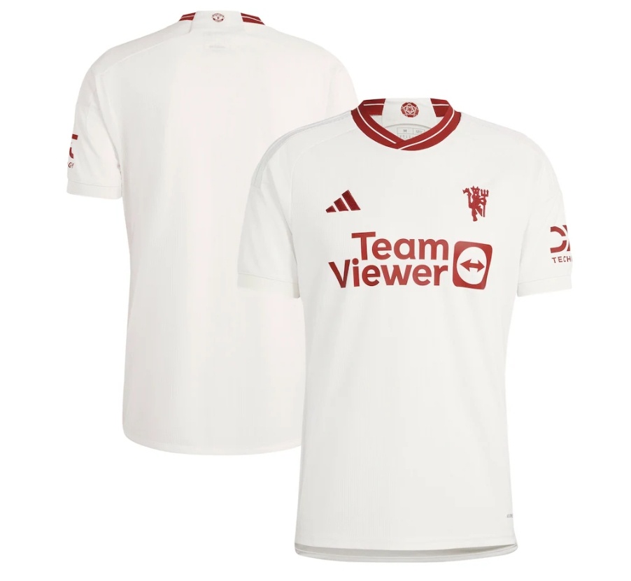 adidas Manchester United 2023-24 Third Jersey - White /Burgundy