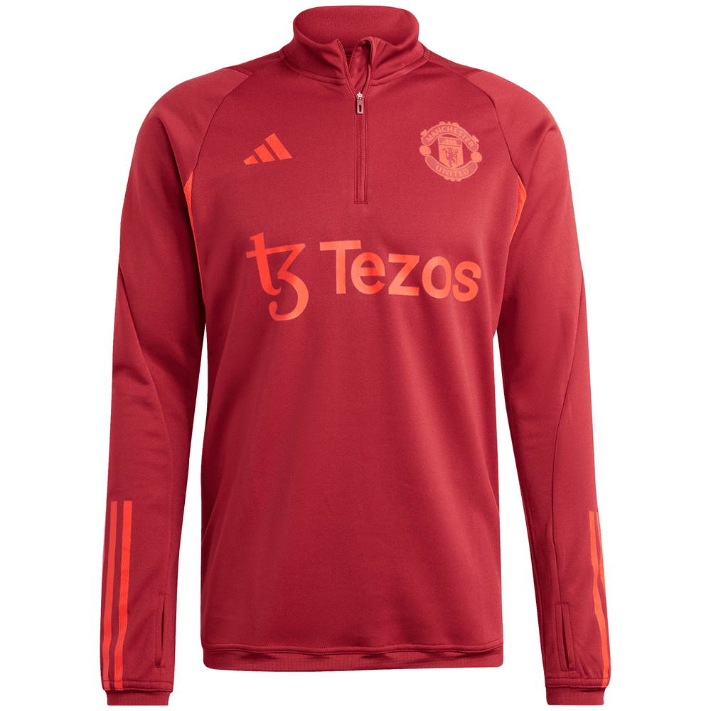 adidas Manchester United 2023 - 24 EU Tiro Training Top - Burgundy