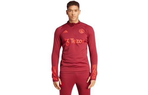 adidas Manchester United 2023 - 24 EU Tiro Training Top - Burgundy