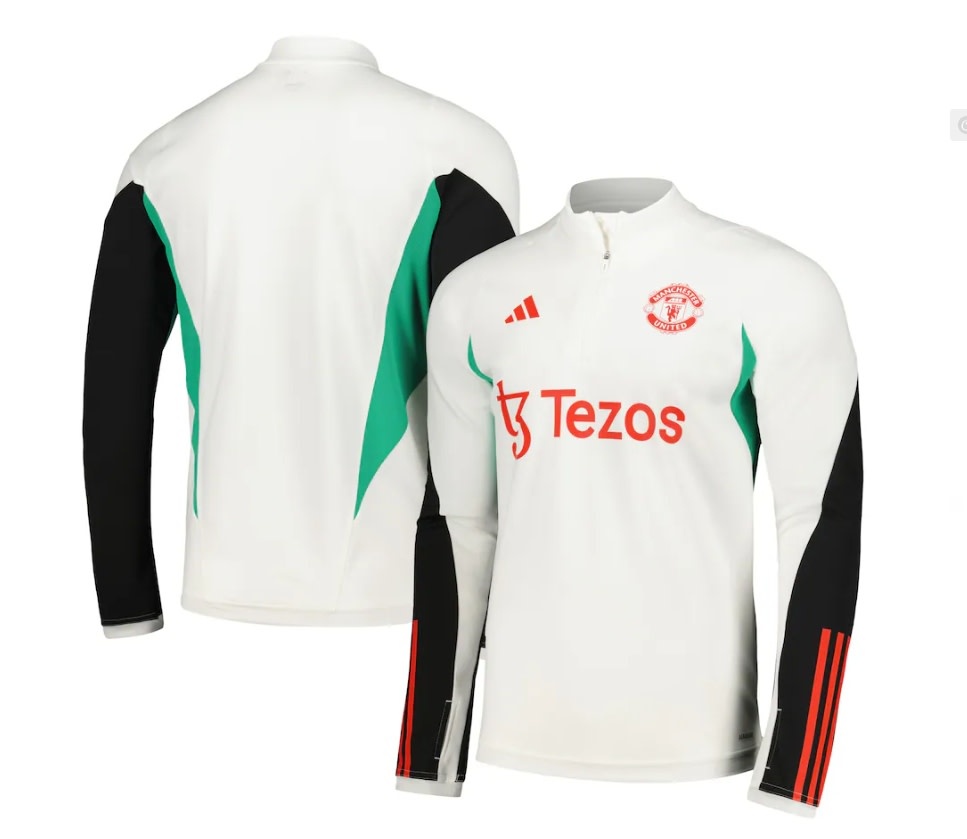 adidas Manchester United 2023 - 24 Tiro Training Top - Core White