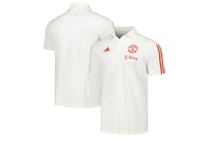 adidas Manchester United 2023- 24 Tiro Polo Shirt - Core White/Red