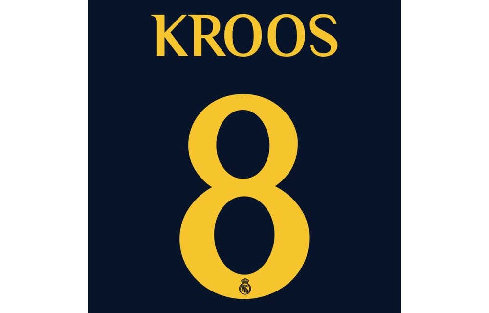 Kroos # 8 Real Madrid 23/24 Away Nameset - YOUTH