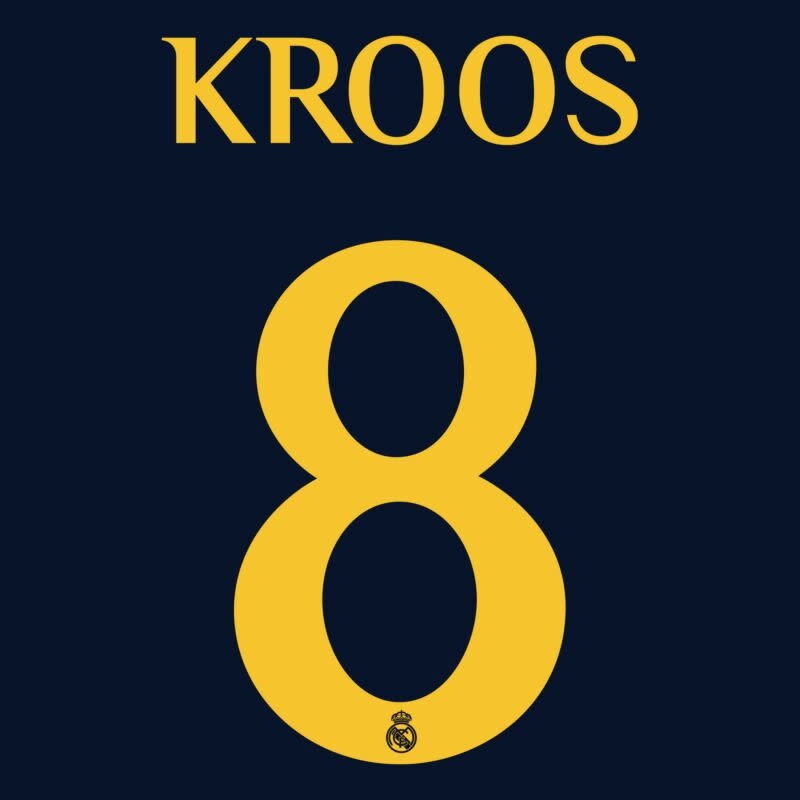 Kroos # 8 Real Madrid 23/24 Away  Nameset - YOUTH
