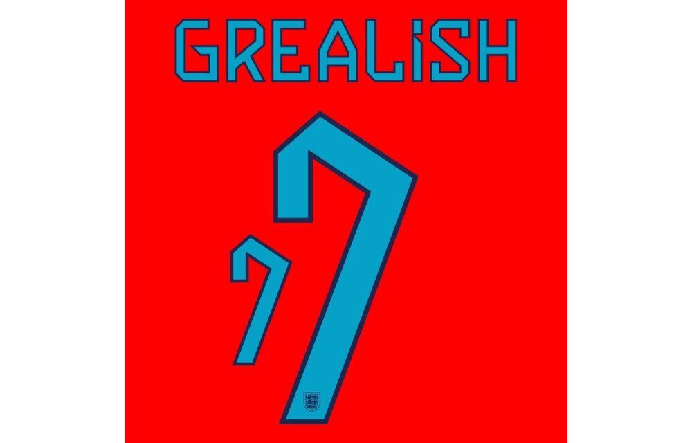 Grealish # 7 England WC World Cup 2022 Away Nameset / Light Blue