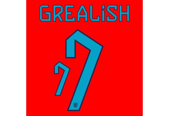Grealish # 7 England WC World Cup 2022 Away Nameset / Light Blue