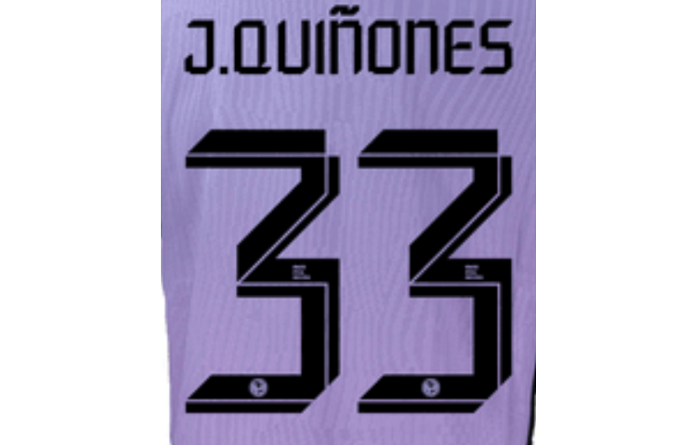 J. Quinones # 33 Club America 23/24 Third  Nameset - Black