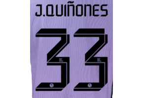 J. Quinones # 33 Club America 23/24 Third Nameset - Black