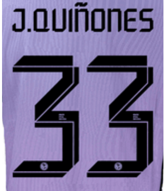 Uni-Sport J. Quinones # 33 Club America 23/24 Third  Nameset - Black