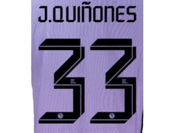 J. Quinones # 33 Club America 23/24 Third  Nameset - Black