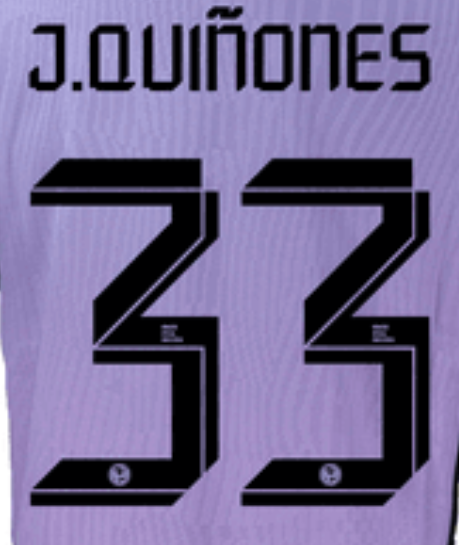 J. Quinones # 33 Club America 23/24 Third  Nameset - Black