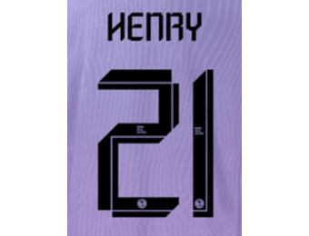 Henry Martin # 21 Club America 23/24 Third Nameset - Black