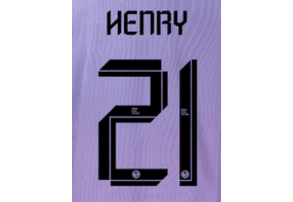 Henry Martin # 21 Club America 23/24 Third Nameset - Black