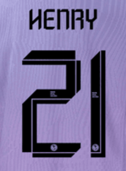 Henry Martin # 21 Club America 23/24 Third  Nameset - Black