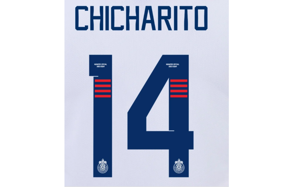 Chicharito # 14 Chivas DG 23/24 Away Nameset