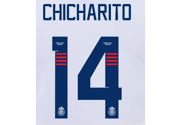 Chicharito # 14  Chivas DG 23/24 Away  Nameset