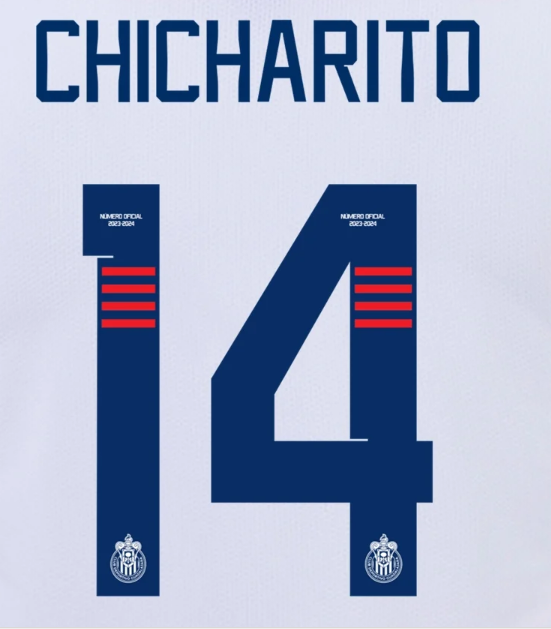 Chicharito # 14  Chivas DG 23/24 Away  Nameset