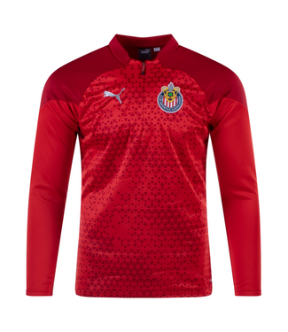 Puma Puma Chivas DG 2023 - 24 Quarter Zip Training Fleece Jacket - Red