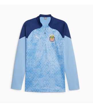 Puma Puma Chivas DG 2023 - 24 Quarter Zip Training Fleece Jacket - Day Dream/Elektro Blue