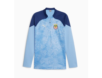 Puma Chivas DG 2023 - 24 Quarter Zip Training Fleece Jacket - Day Dream/Elektro Blue