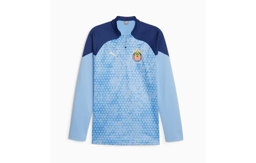 Puma Chivas DG 2023 - 24 Quarter Zip Training Fleece Jacket - Day Dream/Elektro Blue